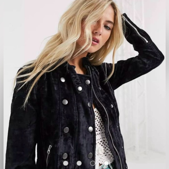Free People Jackets & Blazers - Free people duck till dawn velvet jacket size S.